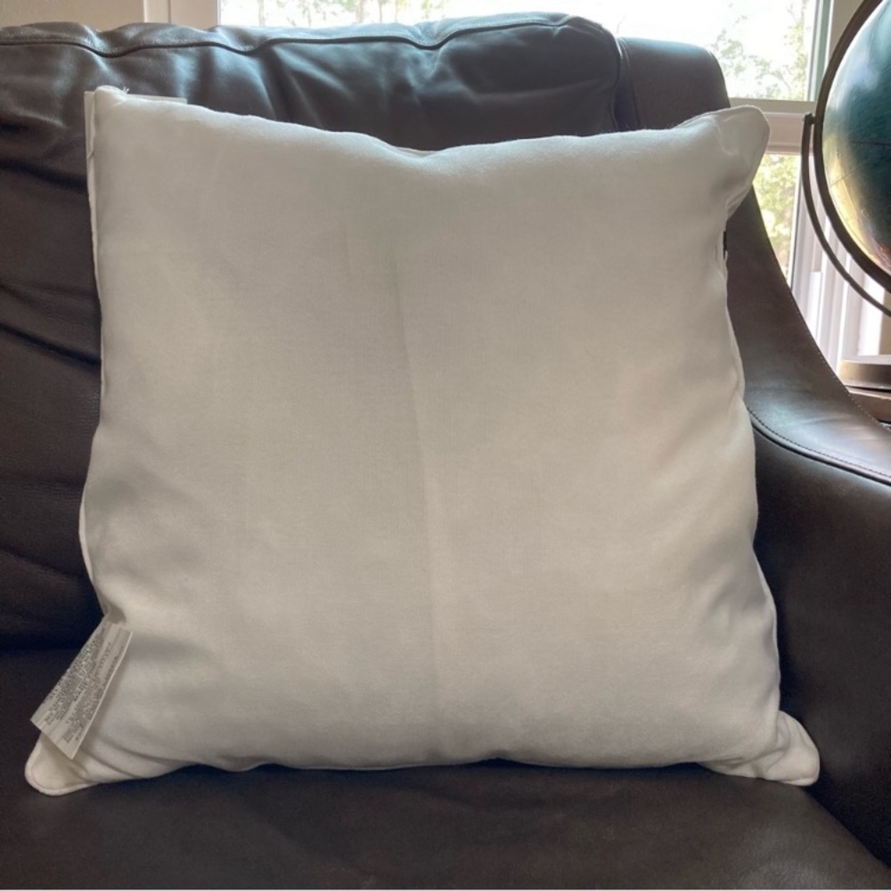 Throw Pillow 18 x 18” Embroidered Black and White Diamond Design NWT - Picture 5 of 12